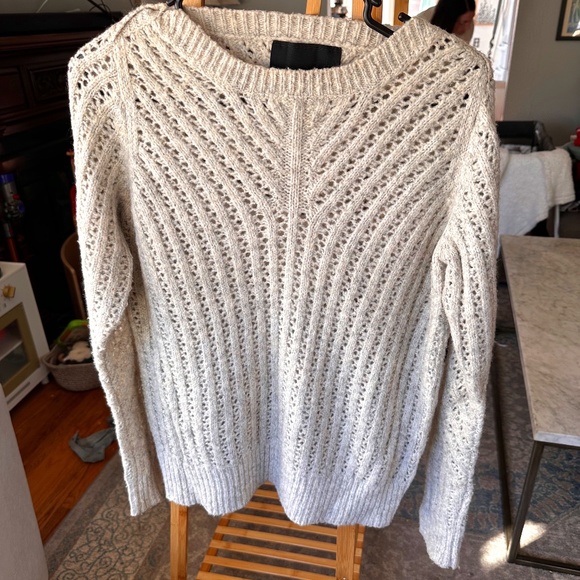 Line Knit Sweater - Very Light Grey - Size Small (S) - Picture 1 of 7
